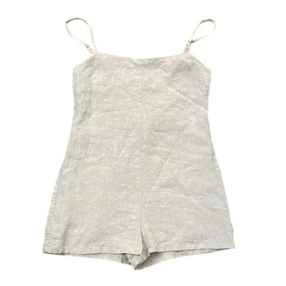 Reformation Harper Oatmeal Linen Romper Womens Size 4 Minimalist